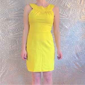 NWOT Trina Turk Bright Yellow Sleeveless Empire Waist Cocktail Dress Size 8